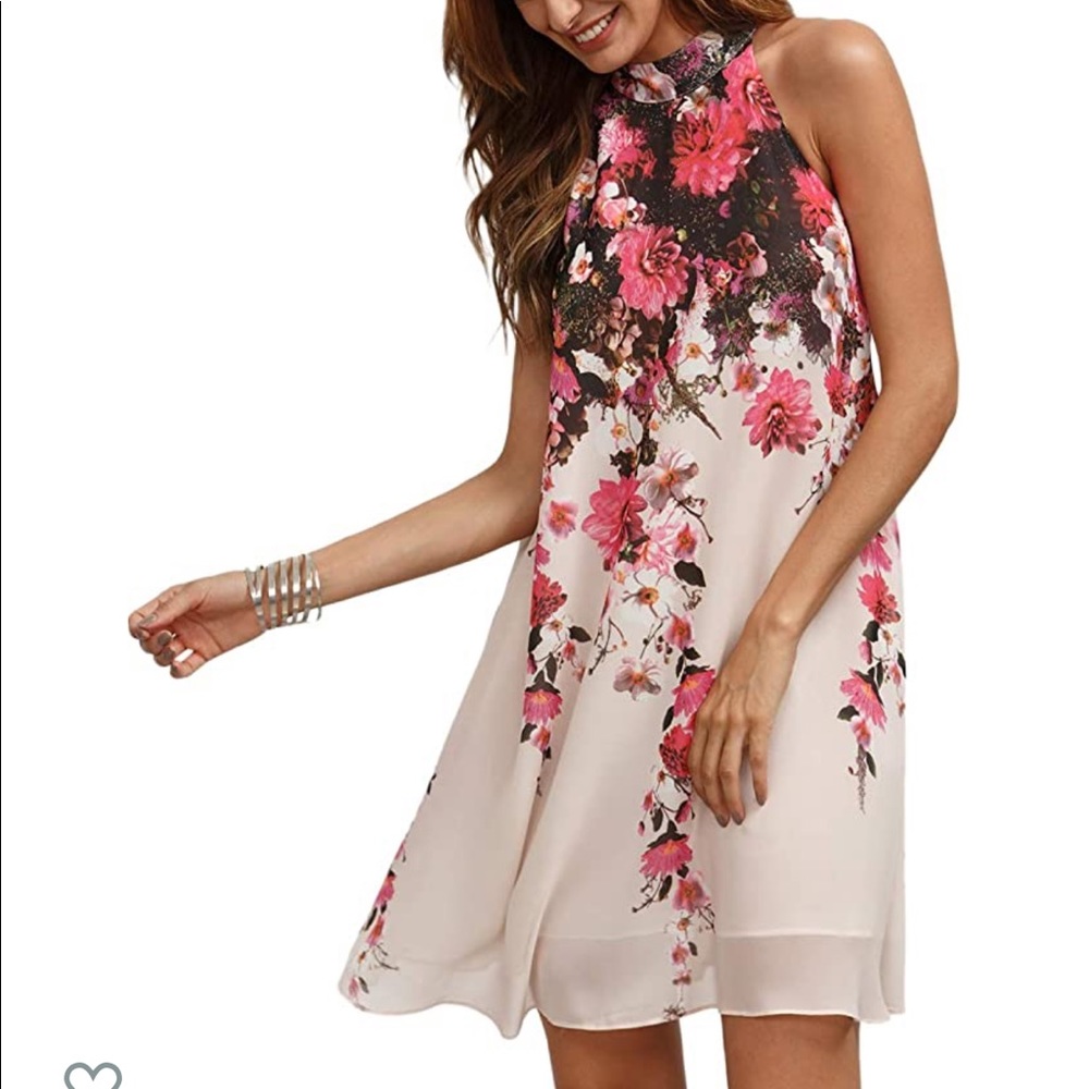 Fun floral halter dress!